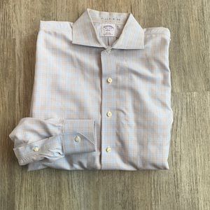 Brooks Brothers blue and tan plaid shirt